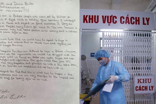 Vợ chồng du khách người Anh viết thư bày tỏ sự biết ơn sau 2 tuần cách ly ở Hà Nội