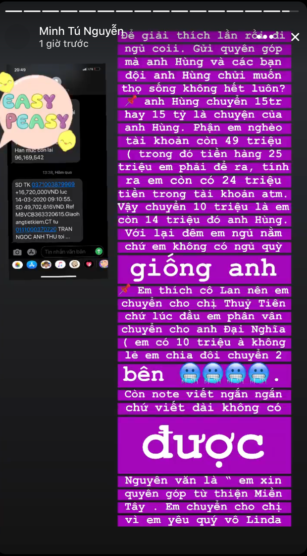 Bị chê trách keo kiệt, Minh Tú bức xúc lên tiếng giải thích lý do chỉ ủng hộ 10 triệu giúp đỡ miền Tây chống hạn mặn-1