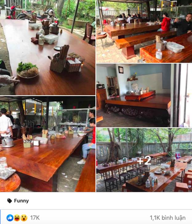 Anh chàng khoe gia đình bán bún bình dân nhưng dân mạng soi kỹ mỗi bộ bàn ghế cho khách ngồi xơi có khi bằng cả gia tài”-1