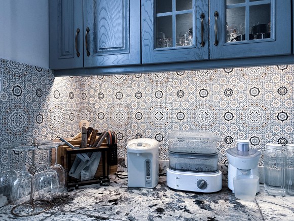 Cận cảnh không gian căn bếp thiết kế theo phong cách tân cổ điển trong biệt thự của gia đình Đăng Khôi-12