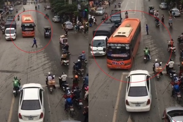 Xe tải vượt ẩu bị đâm thủng thùng xe-1