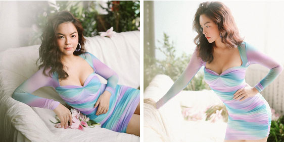 Phạm Quỳnh Anh o ép vòng 1, khoe dáng đồng hồ cát bức người khi đụng đầm với HH Khánh Vân-1