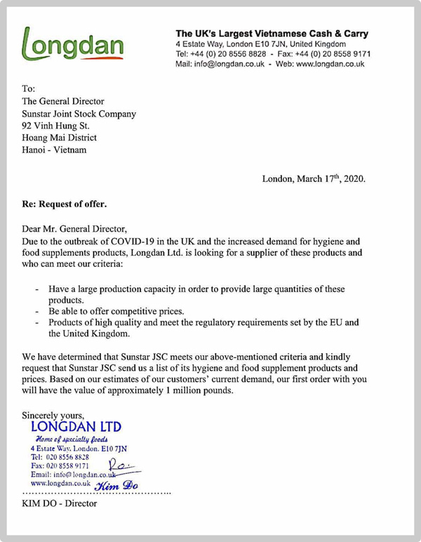 Chuỗi siêu thị tại Anh nhập bán số lượng lớn gel rửa tay khô của Sao Thái Dương-2