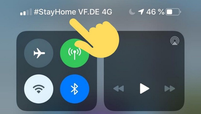 Người dùng nhận được thông điệp Stay Home trên điện thoại iPhone-1