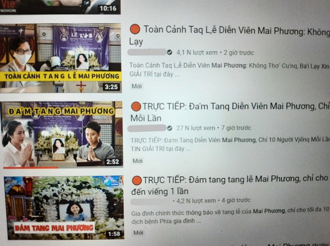 Video giả livestream đám tang Mai Phương tràn lan YouTube-1