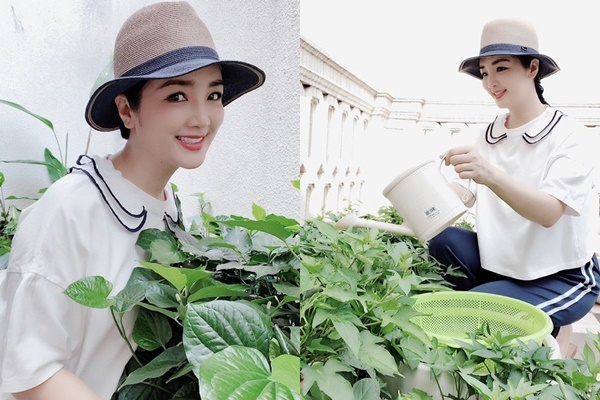 Khu vườn ngập hoa quả và rau xanh tại biệt thự của Hoa hậu Nguyễn Thị Huyền-30