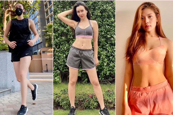 Ở nhà không quên tập tành, quan trọng là loạt mỹ nhân Vbiz còn tạo ra cuộc so kè gay cấn xem ai có vòng eo đẹp nhất