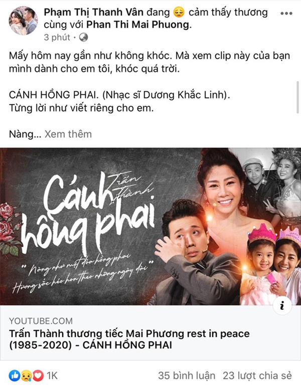 3 ngày mạnh mẽ không rơi nước mắt lo tang, Ốc Thanh Vân nay lại bật khóc vì 1 clip Trấn Thành dành riêng cho Mai Phương-1
