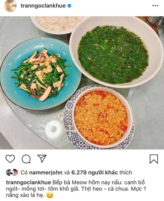 Không nhà hàng đắt đỏ, sao Vbiz tiết kiệm với mâm cơm nhà mùa dịch: Tóc Tiên nịnh chồng món ngon, Băng Di nấu bữa chỉ 50K-8