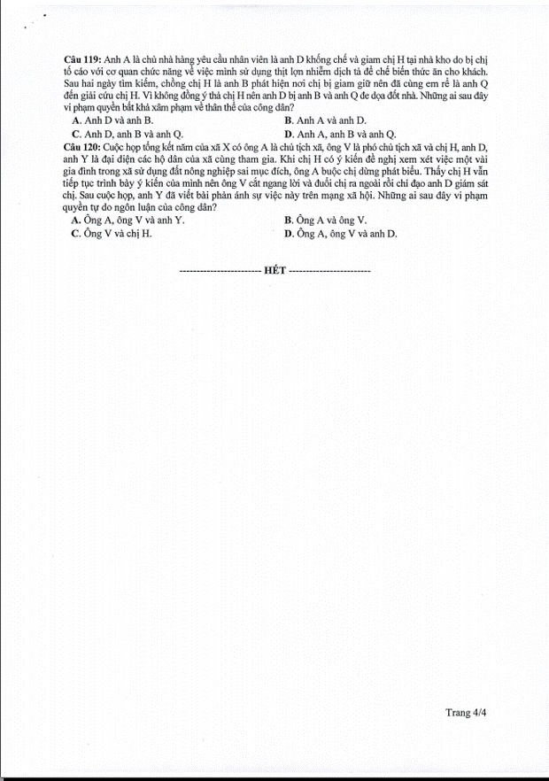 Đề thi minh họa THPT Quốc gia 2020 Tổ hợp Khoa học xã hội-12