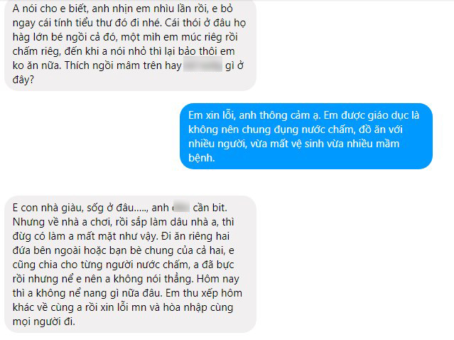 Về ra mắt cô gái xin bát nước chấm riêng liền bị cả nhà người yêu dè bỉu, còn bạn trai thì mắng xơi xơi: Bỏ ngay tính tiểu thư đi, nhà tôi bao đời chung chạ có sao đâu?-2
