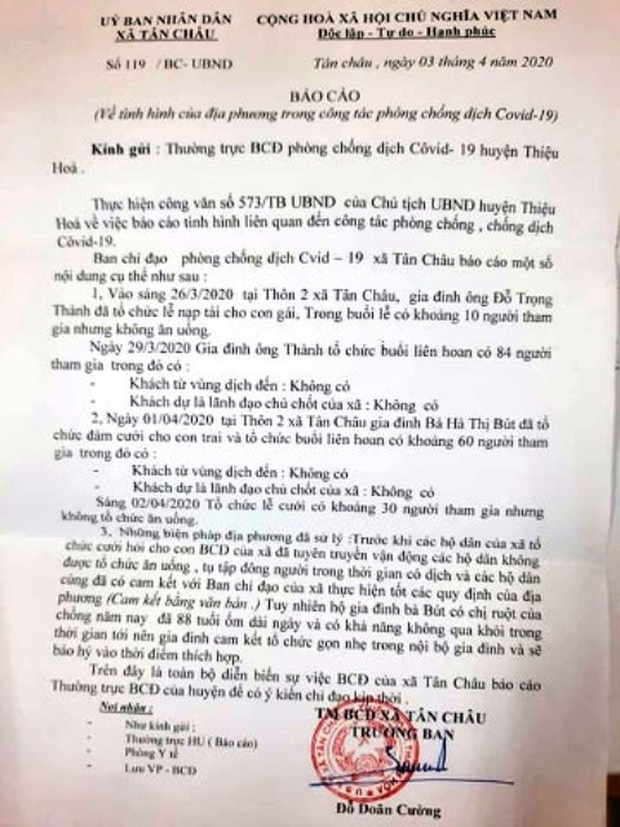 Chủ tịch xã bị đình chỉ công tác vì để dân tổ chức đám cưới giữa thời điểm dịch COIVD-19-1