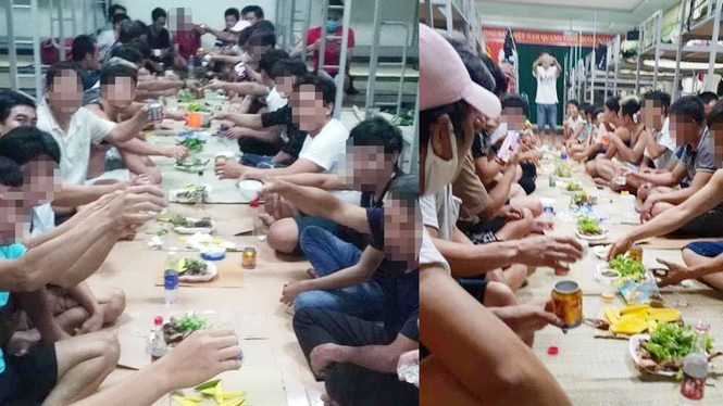 Tổ chức ăn nhậu tưng bừng ngay trong khu cách ly phòng dịch Covid-19-1
