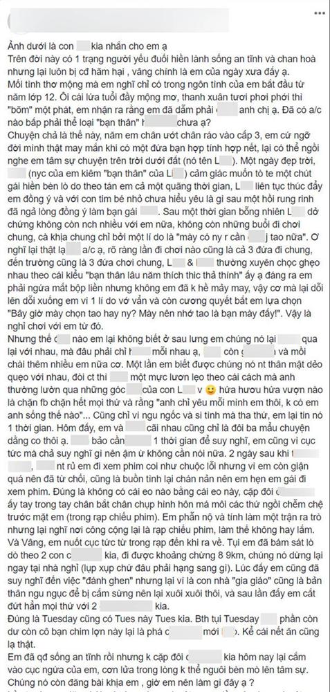 Bị người yêu cắm sừng, bạn thân phản bội, cô gái nuốt không trôi cục tức với nội dung tin nhắn của Tuesday-1
