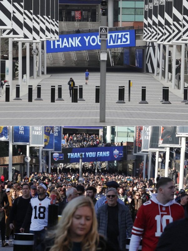 Loạt ảnh Before - After cho thấy London vắng lặng đến siêu thực sau lệnh phong tỏa để chống dịch Covid-19-2