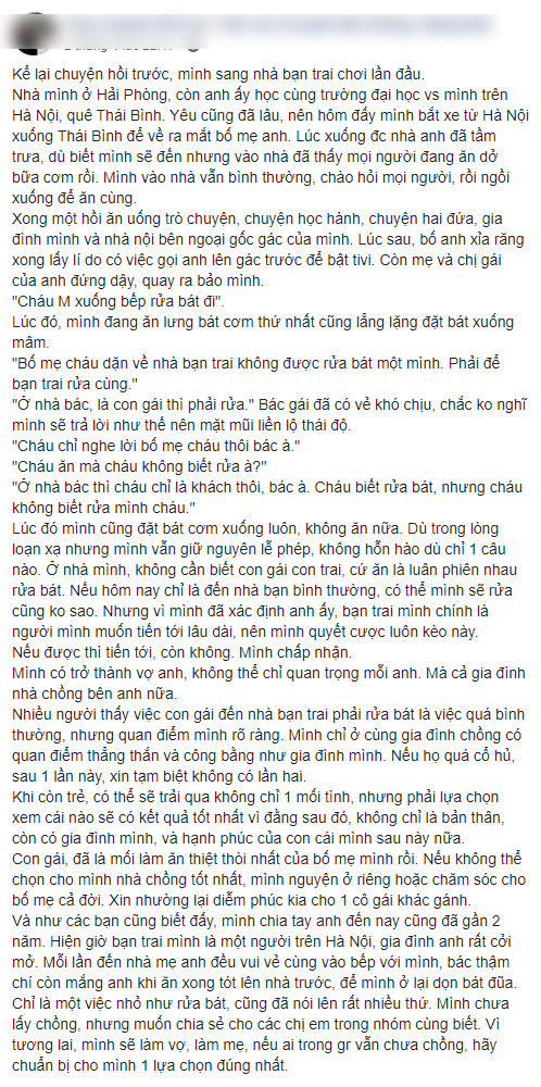 Về ra mắt còn đang ăn dở bát cơm đã bị mẹ người yêu sai: Xuống bếp rửa bát đi cho quen, cô gái có màn đáp trả đanh thép khiến phụ huynh nhà trai ngượng mặt!-1