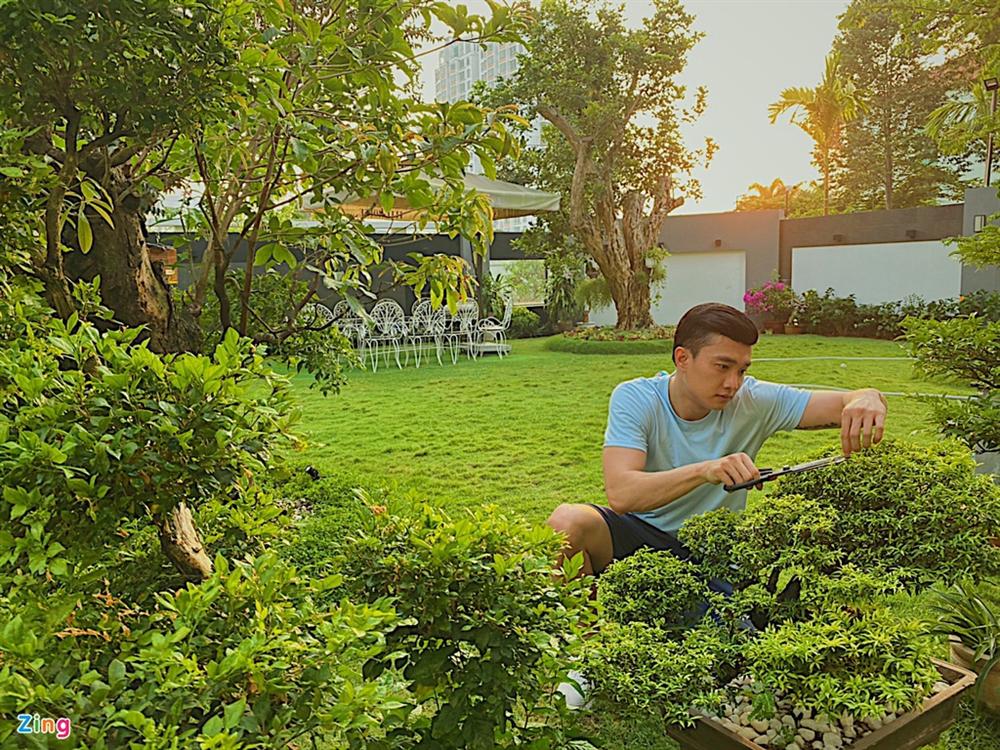 Quốc Trường chăm sóc vườn cây cổ thụ trong biệt thự 700 m2-5
