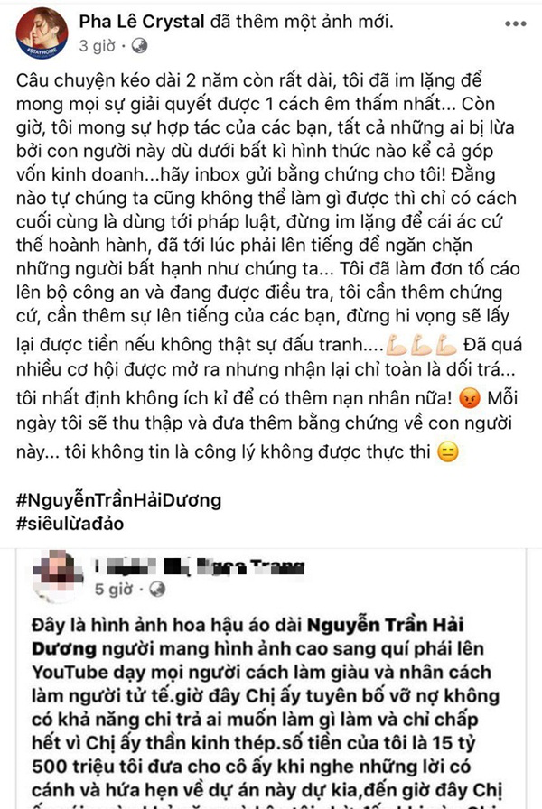 Biến căng: Hoa hậu Hải Dương lên tiếng khi bị tố lừa đảo hàng chục tỷ, Pha Lê tung bằng chứng tố cô gian dối, thách thức-1