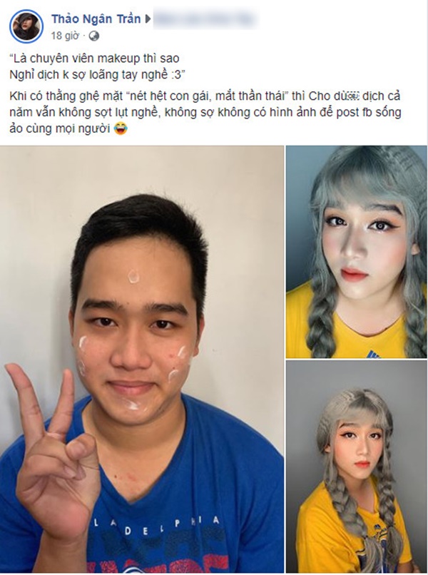 Nghỉ dịch sợ quên nghề, cô gái lôi người yêu ra trang điểm sương sương và cái kết đáng trầm trồ!-1