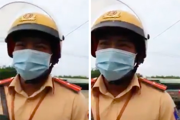 Thông chốt, thanh niên chạy xe máy đâm trúng CSGT, bước chạy của người bạn ngồi sau hút mọi chú ý-1