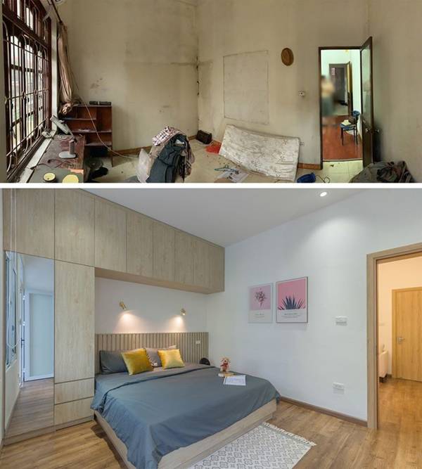 Nhà ống 3 tầng lột xác sau cải tạo, ban công thành khu bếp tuyệt đẹp-2