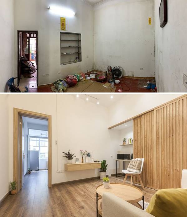 Nhà ống 3 tầng lột xác sau cải tạo, ban công thành khu bếp tuyệt đẹp-8