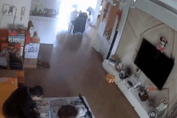 Xe máy lao vào sạp thịt, người phụ nữ may mắn thoát nạn-1