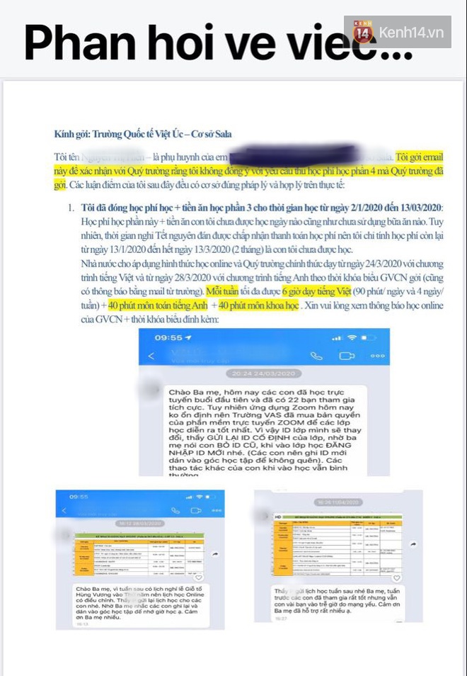 Trường Quốc tế thu học phí cả trăm triệu đồng mùa dịch: Đã thông báo ngưng thu tiền nhưng phụ huynh vẫn bức xúc vì còn nhiều chi phí vô lý khác-1