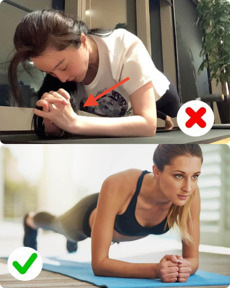 Phạm Băng Băng tập Plank nhưng lại mắc lỗi sai cơ bản mà đa số chị em gặp phải, bảo sao tập xong tay đau và lưng nhức mỏi-4