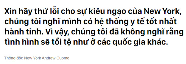 Thống đốc Cuomo: Xin thứ lỗi cho sự kiêu ngạo của New York, chúng tôi không nghĩ tình hình sẽ tệ như các nước khác-2