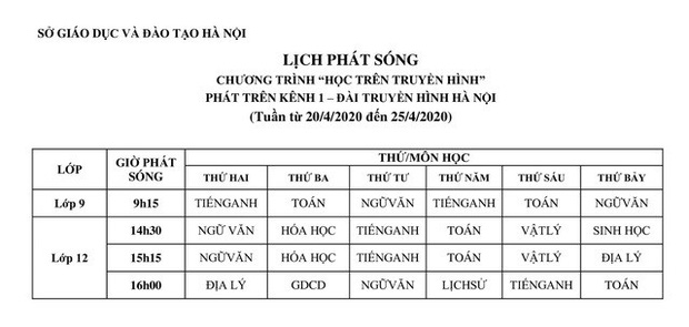 Hà Nội thông báo học sinh tiếp tục nghỉ từ ngày 16/4, công bố luôn lịch học cụ thể trên sóng truyền hình-1