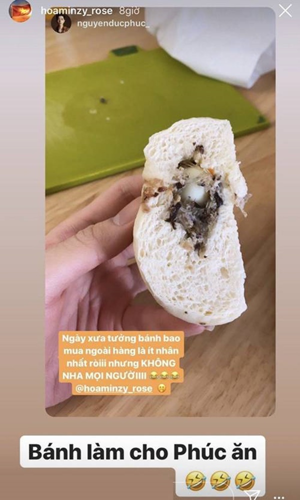 Hòa Minzy phân biệt đối xử, làm bánh cho chồng và cho Đức Phúc khác một trời một vực-5