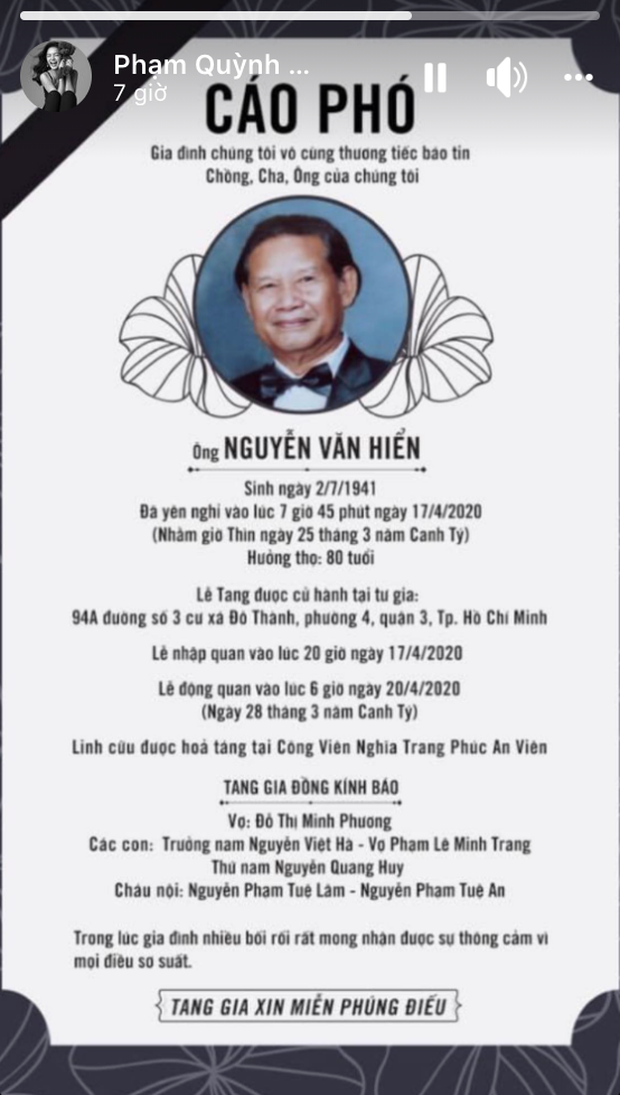 Bố đạo diễn Quang Huy qua đời, Phạm Quỳnh Anh vẫn có động thái đáng quý dù đã ly hôn-2
