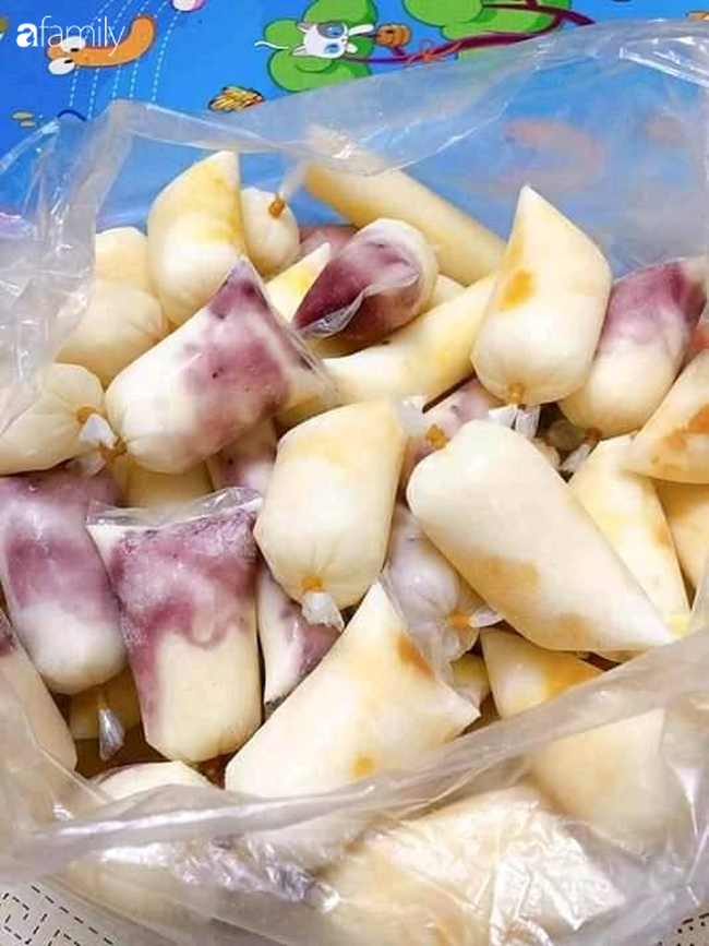 Sữa chua hoa quả đủ vị chỉ 15-25 ngàn đồng/kg bán ngập chợ mạng, tiểu thương ngày bán cả ngàn túi-1