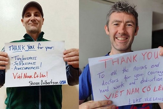 Người nước ngoài ở Việt Nam đồng loạt gửi thông điệp ý nghĩa giữa đại dịch Covid-19: 