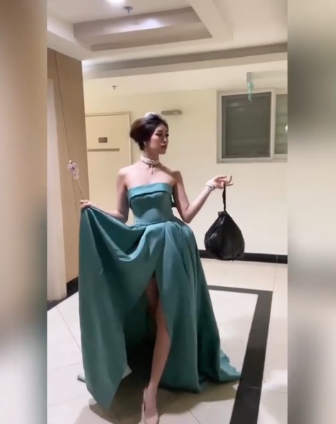 Hoa hậu Khánh Vân mặc đầm công chúa cổ tích, đội vương miện chỉ để đi... đổ rác-3