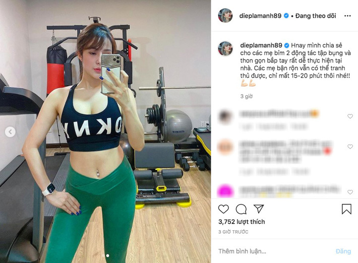 Diệp Lâm Anh bật mí 2 động tác tập cực dễ thực hiện giúp bụng và bắp tay thon nhỏ nhanh chóng-2