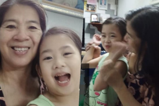Con gái Mai Phương đoàn tụ với ông bà ngoại