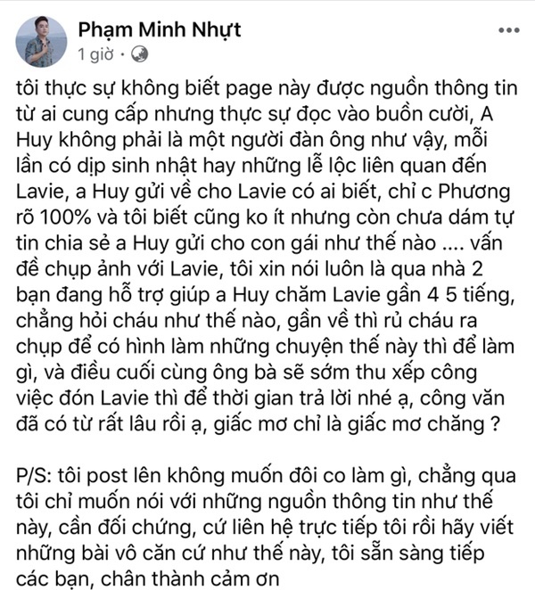 Phùng Ngọc Huy bị đồn 6 năm chỉ chu cấp cho bé Lavie 12-13 triệu, cựu quản lý Mai Phương lên tiếng gay gắt-1