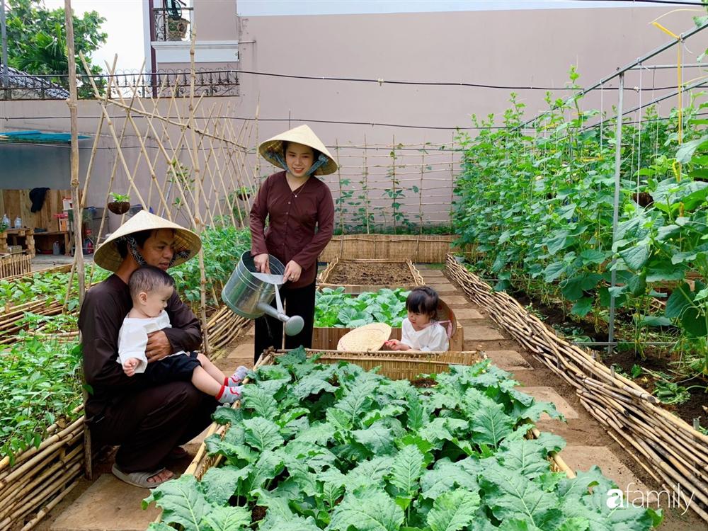 Nghỉ dịch ở nhà, gia đình trẻ gắn kết yêu thương bằng cách cải tạo vườn rau xanh tốt giữa lòng Sài Gòn-1