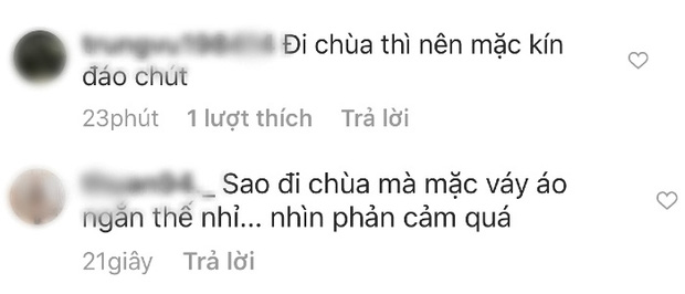 Hương Tràm bị chỉ trích gay gắt vì mặc váy ngắn, áo 2 dây đi chùa-4