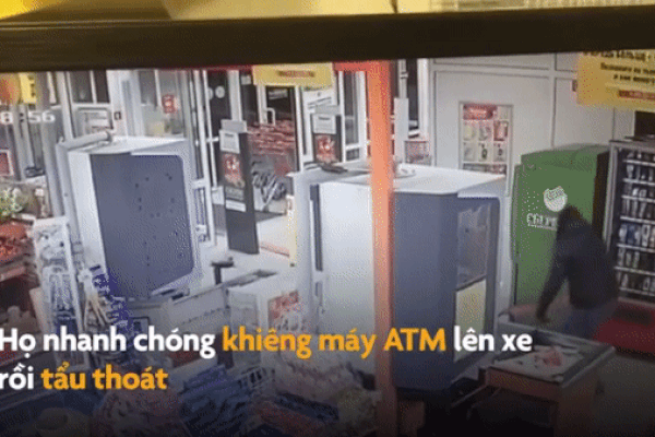 Nhóm trộm dùng dây bứng cây ATM chỉ trong 20 giây
