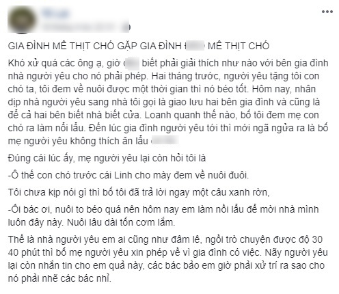 Quý rể tương lai đến độ cho cả chó về nuôi, nhưng bố cô gái lại nhất quyết hủy hôn ngay buổi đầu gặp mặt gia đình chỉ vì hành động này của nhà trai-1