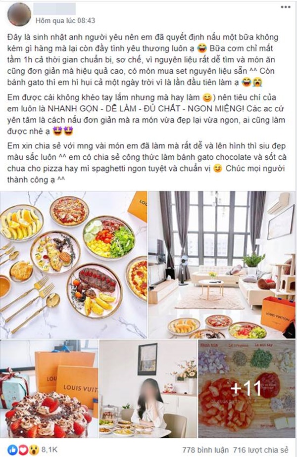 Khoe tự làm tiệc sinh nhật sang chảnh cho bạn trai cô gái bị bóc mẽ order đồ có sẵn, còn người yêu thì bị trùng-1