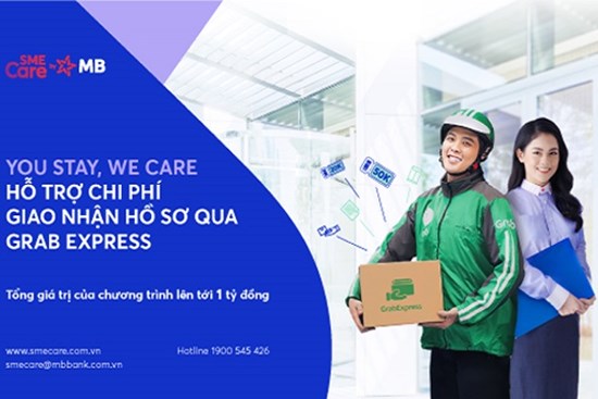 MB hỗ trợ cước giao nhận hồ sơ bằng Grab Express