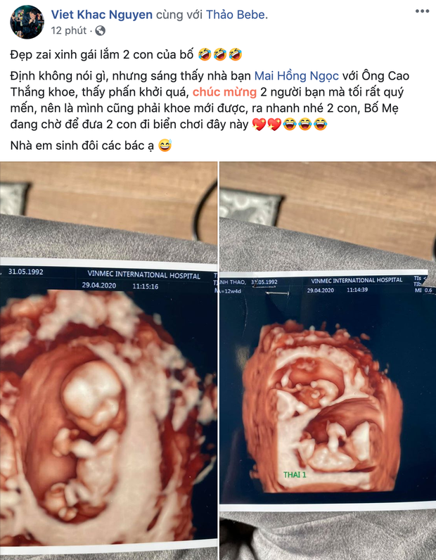 Khắc Việt thông báo vợ mang thai đôi, định giấu nhưng quyết công khai vì 1 đồng nghiệp-1