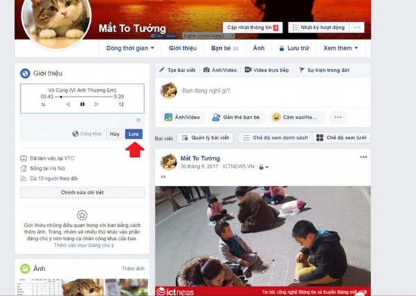 Hướng dẫn tạo tiểu sử Facebook bằng trình phát nhạc bài hát-2