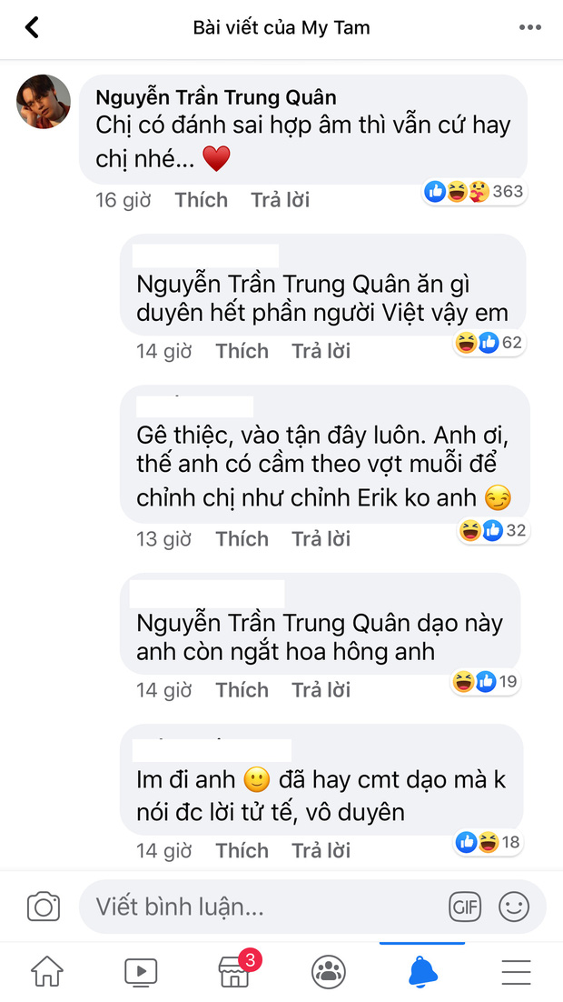 Thấy Mỹ Tâm livestream hát hò, Nguyễn Trần Trung Quân vào khen gì mà lại khiến netizen bất bình tranh cãi?-3