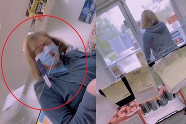 Bị nhắc đeo khẩu trang, người đàn ông lau mũi vào áo cô gái bán hàng-1