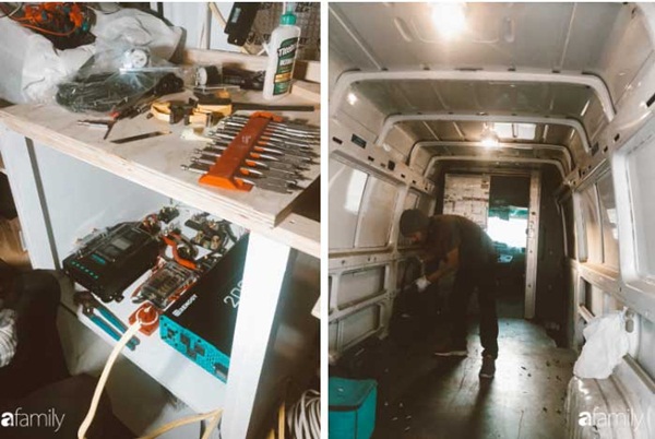 Ấp ủ ước mơ du mục, cô gái Việt cùng chồng cải tạo xe vận chuyển cũ thành ngôi nhà di động đẹp đến khó tin-6
